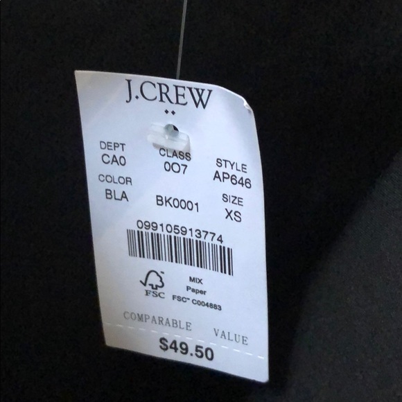 NWT J. Crew Factory drapey neck tank - black - Picture 3 of 3
